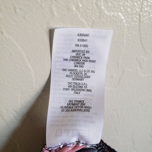 Susan Graver Floral Liquid Knit Pull-On Wide Leg Crop Pant Black Size Women's XL - Picture 9 of 10